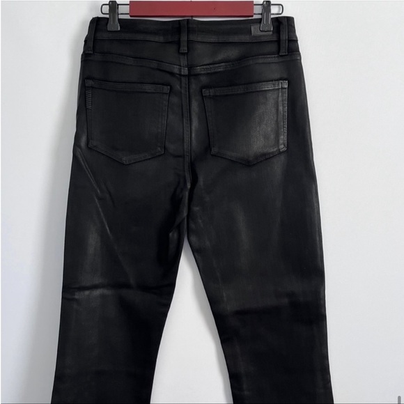 Paige Cindy Mid-Rise Coated Straight Black Jeans  size 30 NWT - Picture 11 of 15